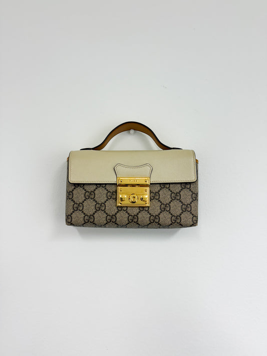 Gucci GG Supreme Canvas Padlock Mini Bag - Grey Market